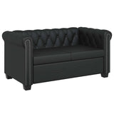 Canapé Chesterfield à 2 places cuir synthétique noir