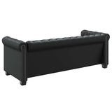 Canapé Chesterfield à 3 places cuir synthétique noir