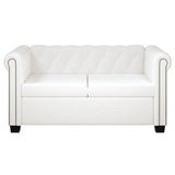 Canapé Chesterfield à 2 places cuir synthétique blanc