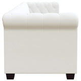Canapé Chesterfield à 3 places cuir synthétique blanc