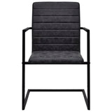 Chaises à manger cantilever lot de 6 noir similicuir