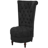Chaise de canapé avec dossier haut noir tissu