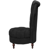 Chaise de canapé avec dossier haut noir tissu