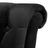 Chaise de canapé avec dossier haut noir tissu