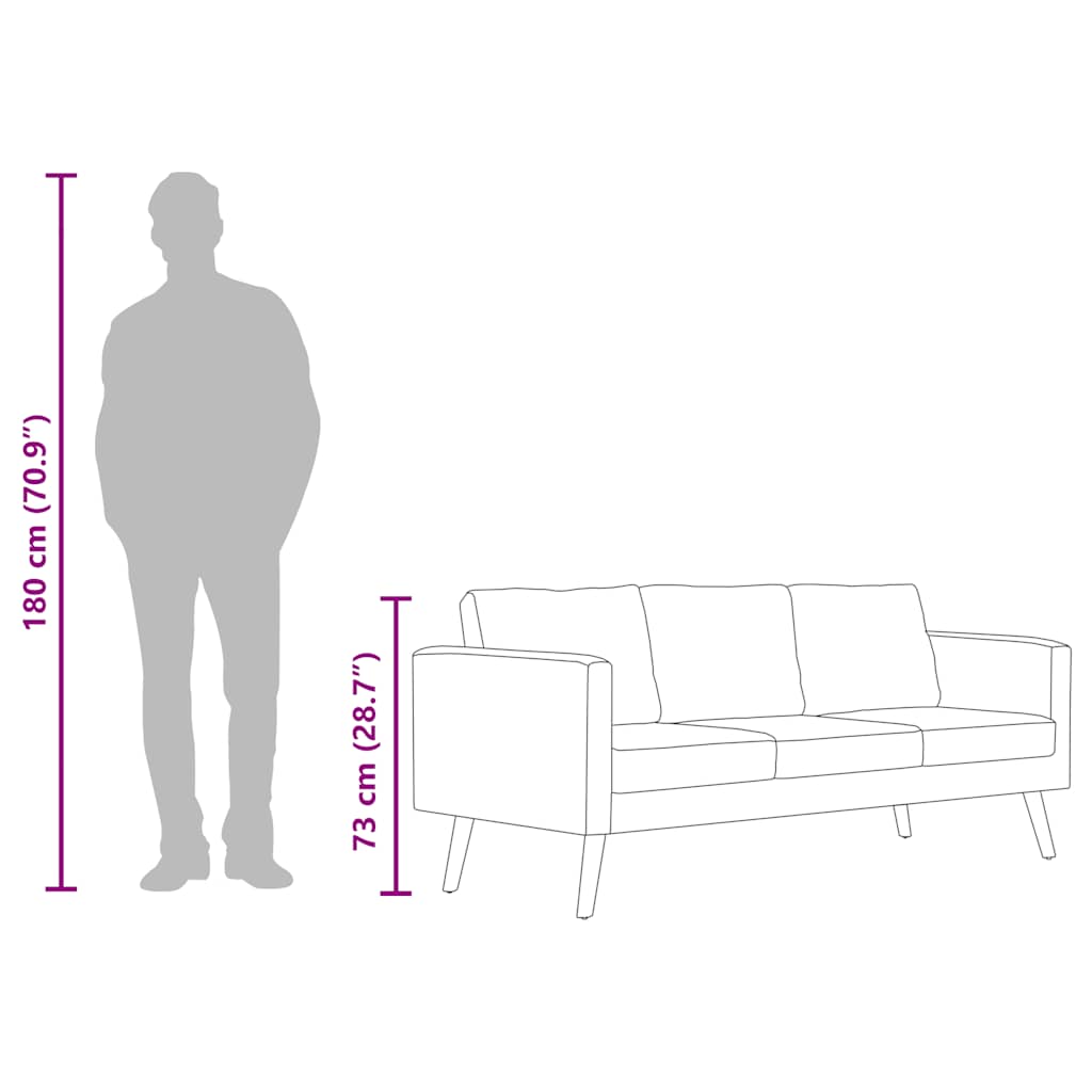 Canapé à 3 places Tissu Bleu