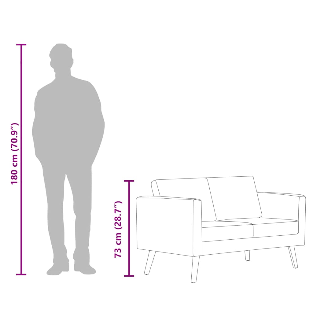 Canapé à 2 places tissu rouge bordeaux