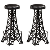 Tabourets de bar lot de 2 cuir véritable