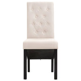 Chaises à manger lot de 2 crème tissu