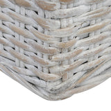 Canapé à 3 places avec coussins Gris Rotin naturel