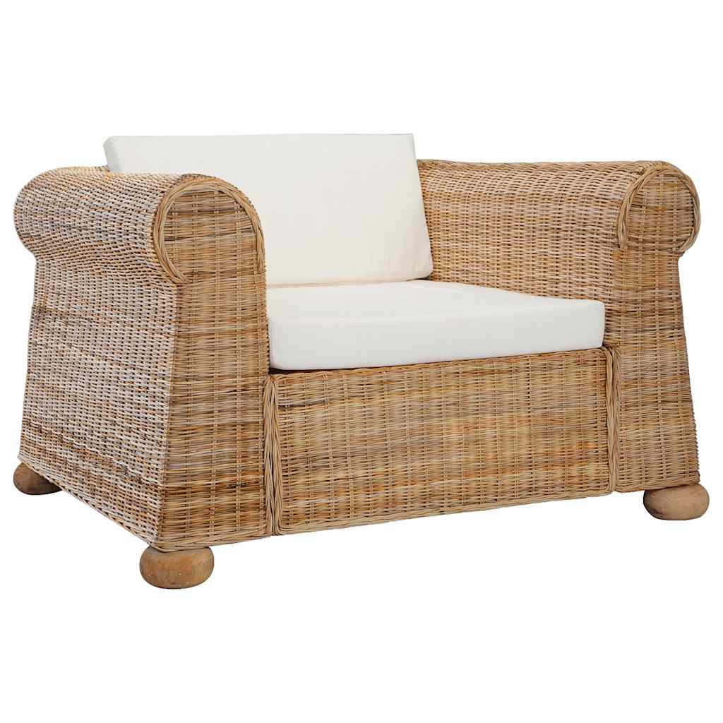 Fauteuil avec coussins Rotin naturel