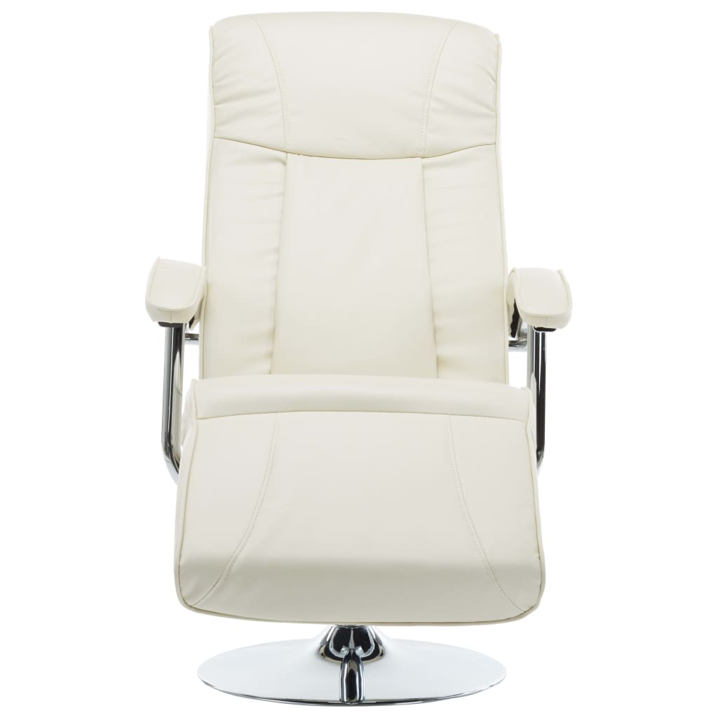 Fauteuil TV crème similicuir