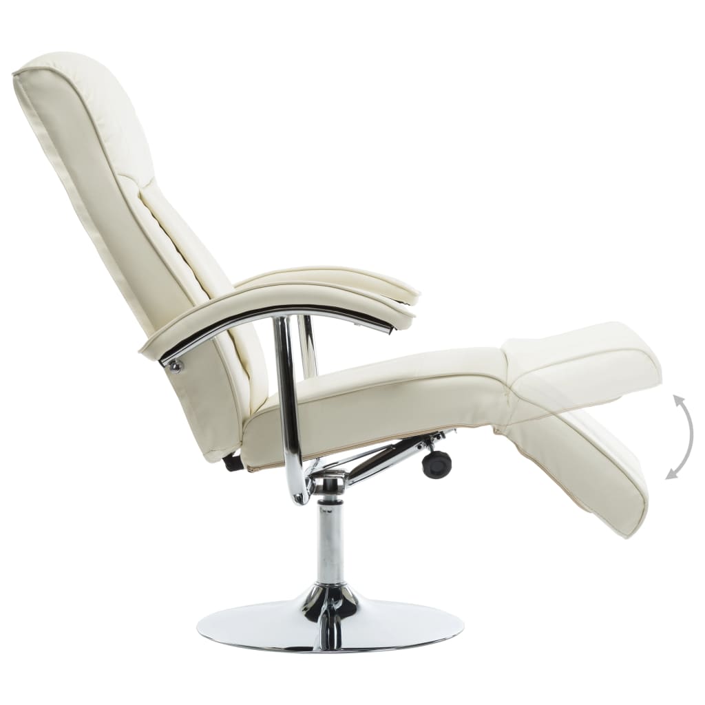 Fauteuil TV crème similicuir