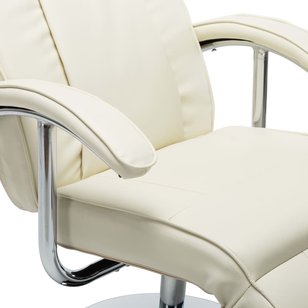 Fauteuil TV crème similicuir