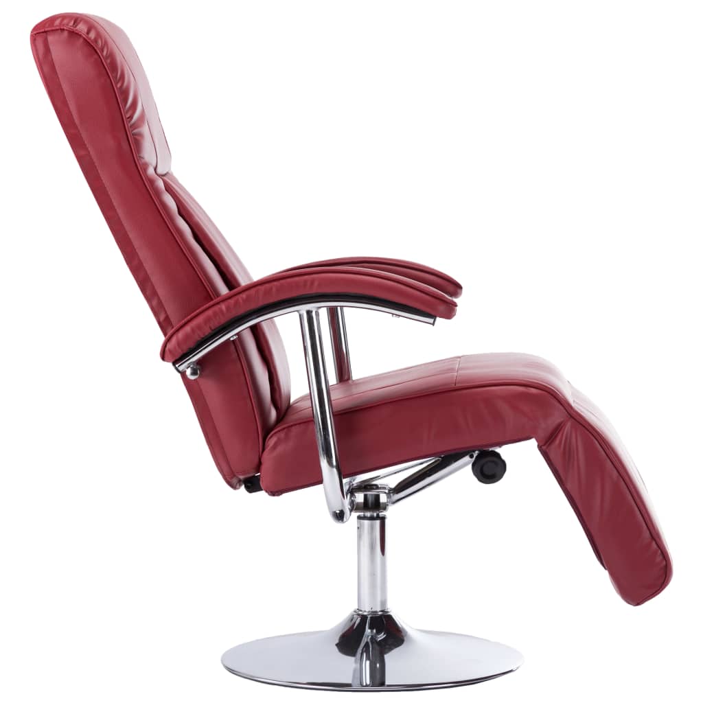 Fauteuil TV rouge bordeaux similicuir