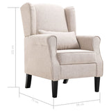 Fauteuil beige tissu