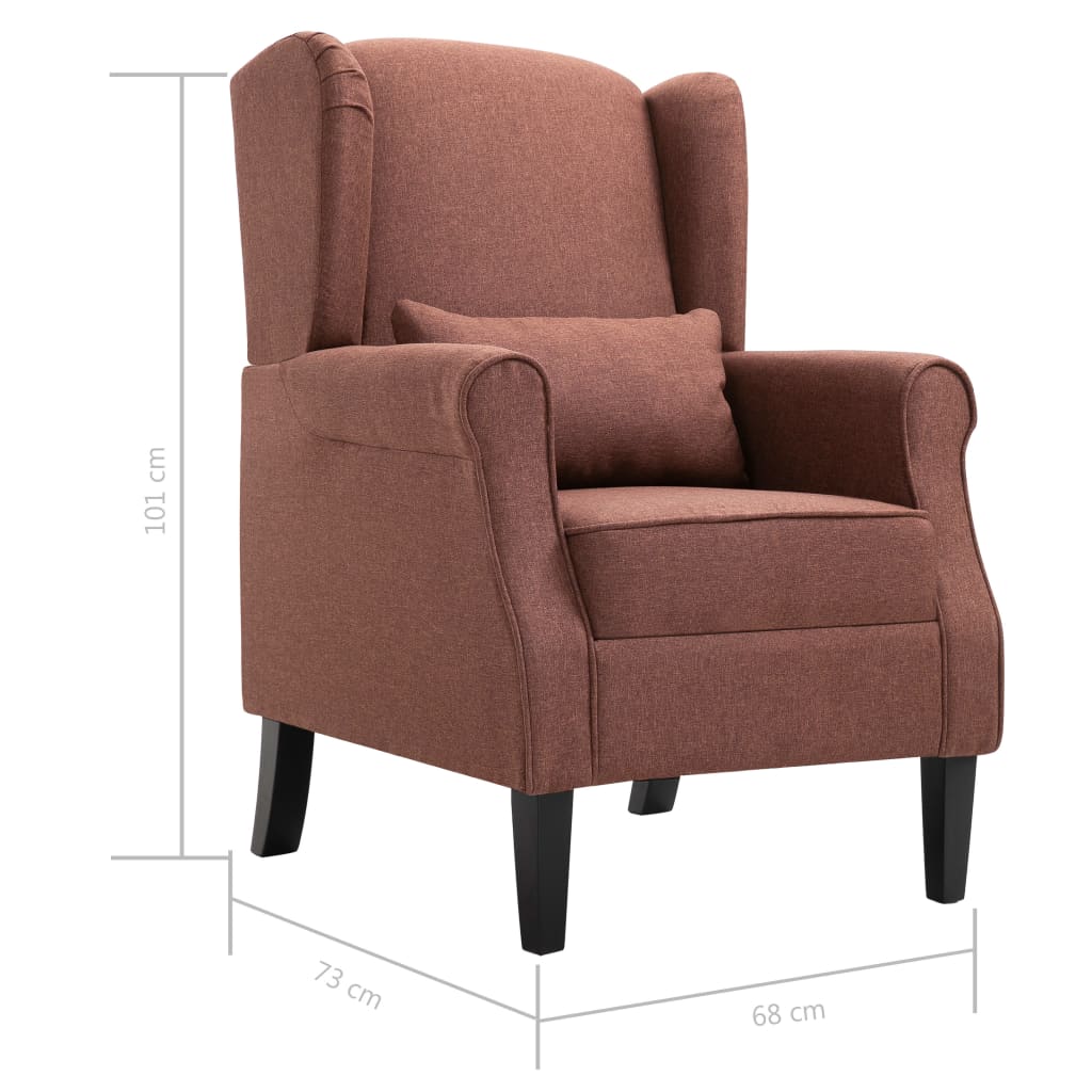 Fauteuil marron tissu