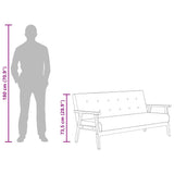 Canapé à 3 places Noir Similicuir