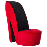 Chaise en forme de talon haut rouge velours