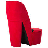 Chaise en forme de talon haut rouge velours