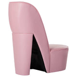 Chaise en forme de chaussure à talon haut rose similicuir
