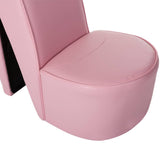 Chaise en forme de chaussure à talon haut rose similicuir