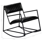 Chaise à bascule Noir Cuir véritable