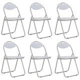 Chaises pliantes à manger lot de 6 blanc similicuir