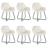 Chaises à manger lot de 6 crème velours