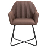Chaises à manger lot de 4 marron tissu