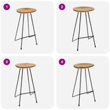 Tabourets de bar lot de 2 bois de teck massif