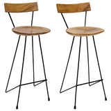 Tabourets de bar lot de 2 bois de teck massif