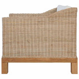 Ensemble de canapés 3 pcs avec coussins Rotin naturel