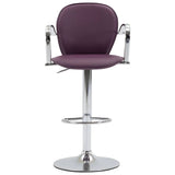 Tabourets de bar avec accoudoir lot de 2 violet similicuir