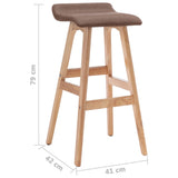 Tabourets de bar lot de 2 taupe tissu