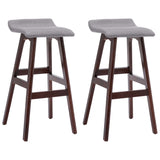 Tabourets de bar lot de 2 gris clair tissu