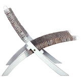 Chaise de relaxation rotin kubu naturel et bois d'acajou massif