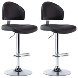Tabourets de bar lot de 2 noir similicuir