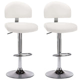 Tabourets de bar lot de 2 blanc similicuir