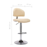 Tabourets de bar lot de 2 crème similicuir