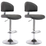 Tabourets de bar lot de 2 gris similicuir