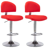 Tabourets de bar lot de 2 rouge similicuir