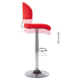 Tabourets de bar lot de 2 rouge similicuir