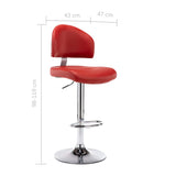 Tabourets de bar lot de 2 rouge bordeaux similicuir