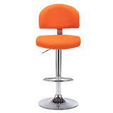 Tabourets de bar lot de 2 orange similicuir