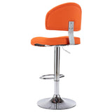 Tabourets de bar lot de 2 orange similicuir