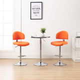 Tabourets de bar lot de 2 orange similicuir