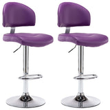 Tabourets de bar lot de 2 violet similicuir