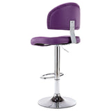 Tabourets de bar lot de 2 violet similicuir