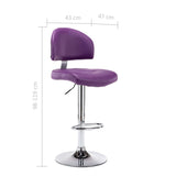 Tabourets de bar lot de 2 violet similicuir