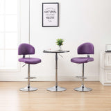 Tabourets de bar lot de 2 violet similicuir